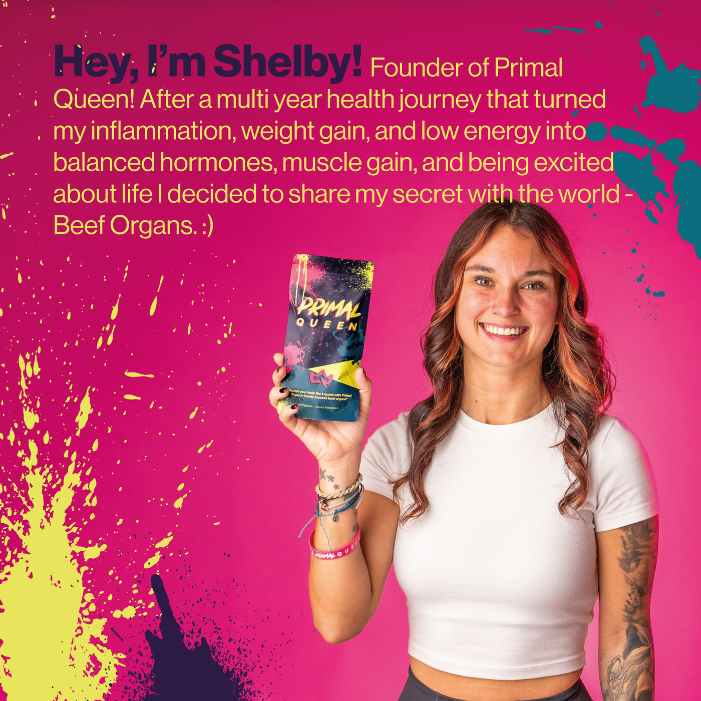 Primal Queen Female-Optimized Beef Organ Superfood Supplement (Beef Liver, Kidney, Heart, & 3 More) - 100% Grass Fed, Pasture Raised - 3rd Party & Clinically Tested